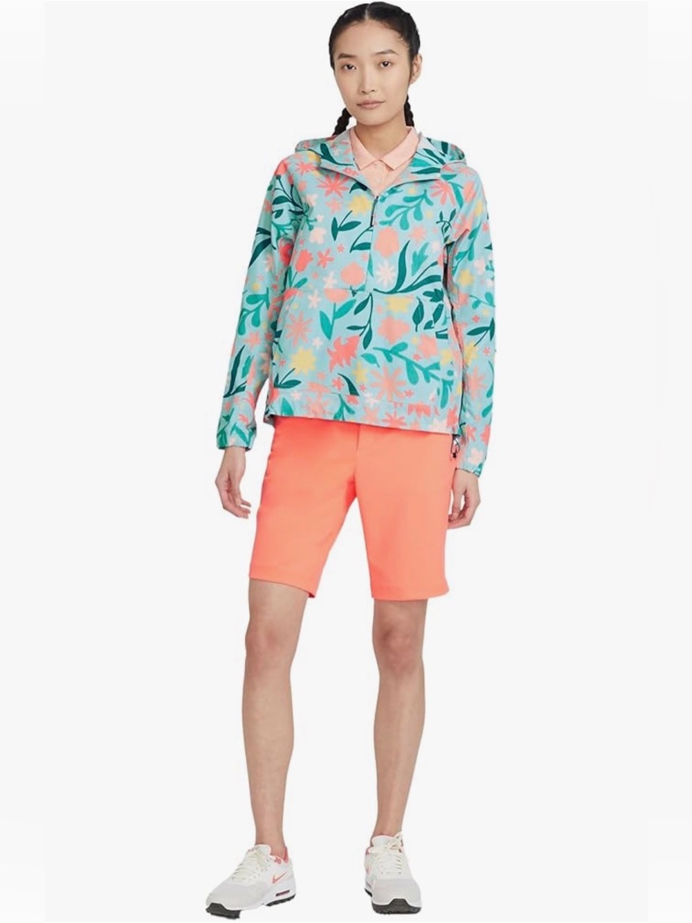 Nike Half Zip Water Repellant Windbreaker Jacket Hood Loose Fit Size Medium NWT - Picture 8 of 8